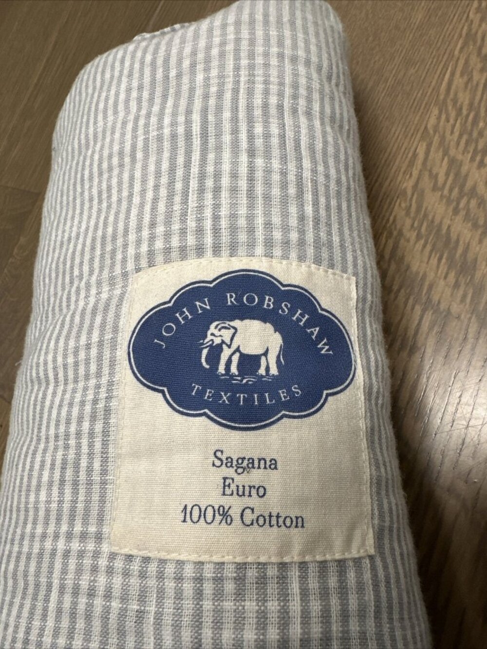 John Robshaw Sagana Quilted Woven Stripe Euro Sham Gray 26" X 26"